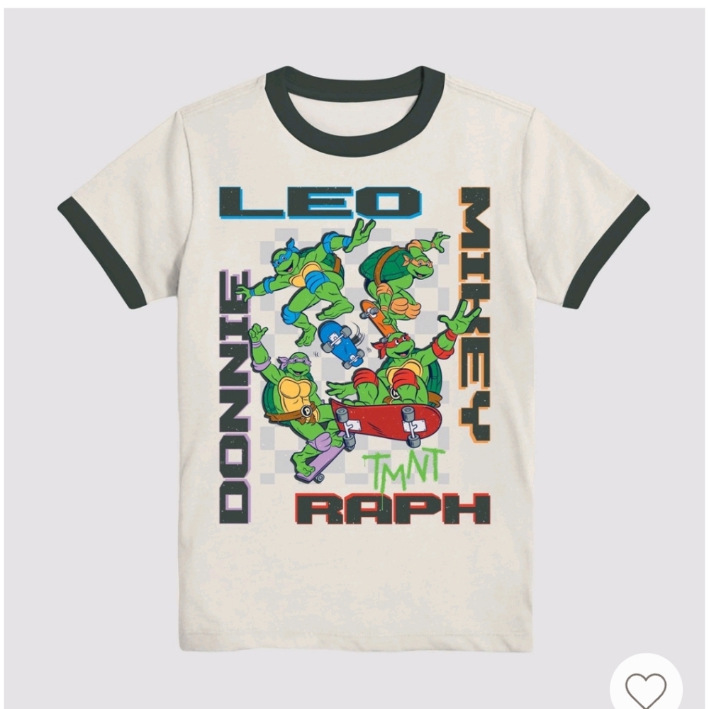 Boys Teenage Mutant Ninja Turtles Vintage Ringer Short Sleeve Graphic T Shirt xL